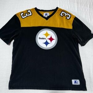 Vintage Pittsburgh Steelers Starter Jersey T-Shirt Mesh Yoke Men’s XL Black